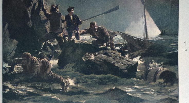 Schmuggler auf dem Gardasee, vom Zollwachtschiff überrascht