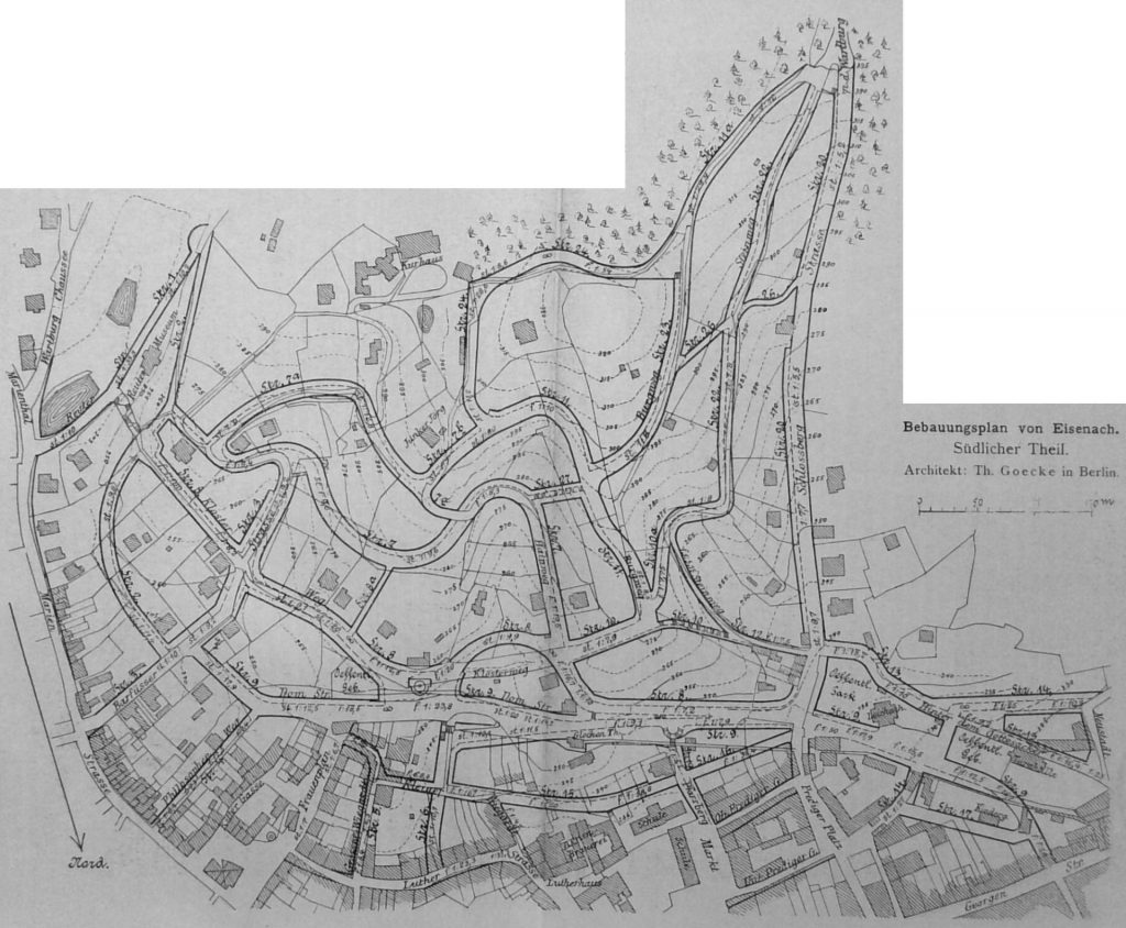 Bebauungsplan der Stadt Eisenach. Südlicher Theil - Architekt T. Goecke in Berlin