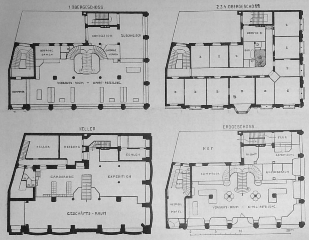 Berliner Neubauten 92 - Das Geschäftshaus Herrmann Hoffmann, Friedrichstrasse 50-51 - Grundrisse