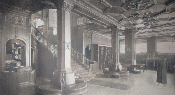 Berliner Neubauten 92 - Das Geschäftshaus Herrmann Hoffmann, Friedrichstrasse 50-51. Verkaufsraum im Erdgeschoss
