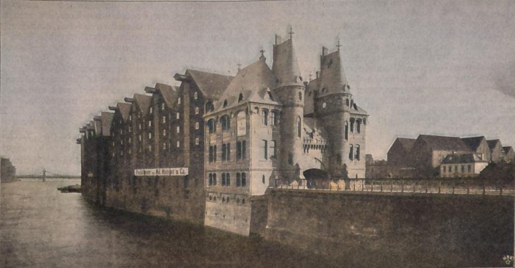Das Kontor-Gebäude der Firma Ad. Hagens & Co. in Bremen neben der Kaiserbrücke