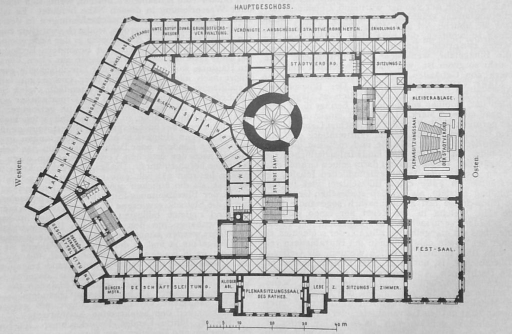 Der Entwurf zum Leipziger Rathhaus-Neubau 1899 - Grundriss