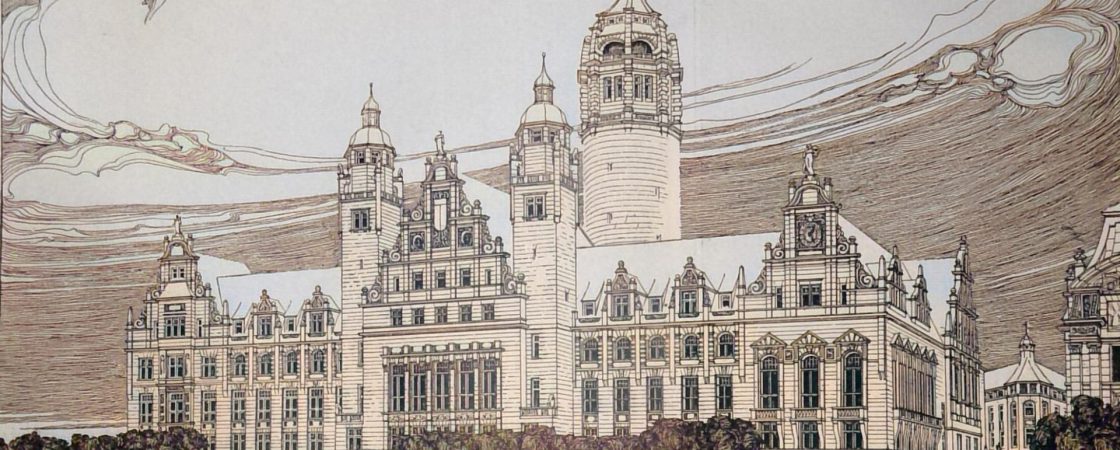 Der Entwurf zum Leipziger Rathhaus-Neubau - Ansicht der Hauptfront
