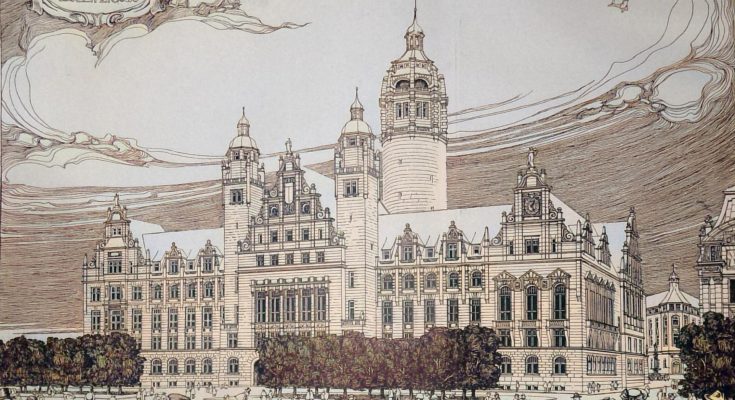 Der Entwurf zum Leipziger Rathhaus-Neubau - Ansicht der Hauptfront