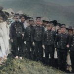 Die Japaner auf Korea. Armeegendarmen auf der japanischen Konzession zu Fusan
