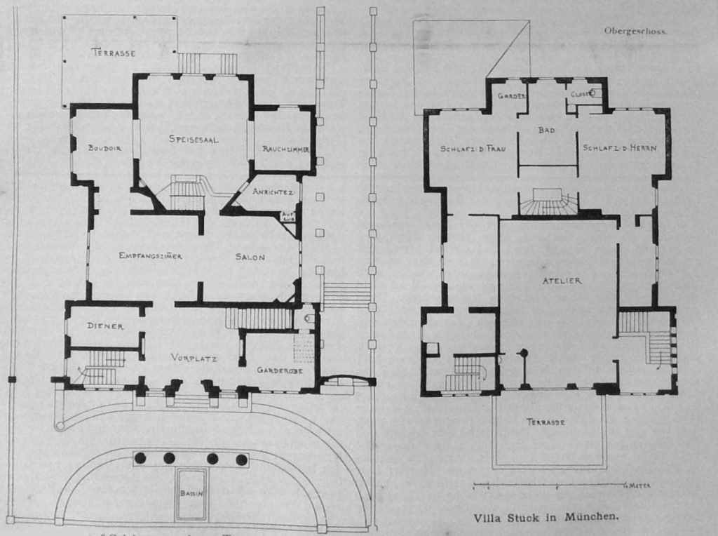 Die Villa Stuck in München - Grundriss