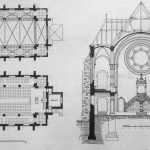 Die neue protestantische Kirche zu Oggersheim in der Rheinpfalz - Grundriss und Querschnitt (im Original ohne Beschriftung)