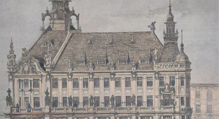 Entwurf zu einem Geschäftshause u. Hotel an der Friedrichstr. u. Weidendammer-Brücke zu Berlin. Architekt Herm. A. Krause-Berlin