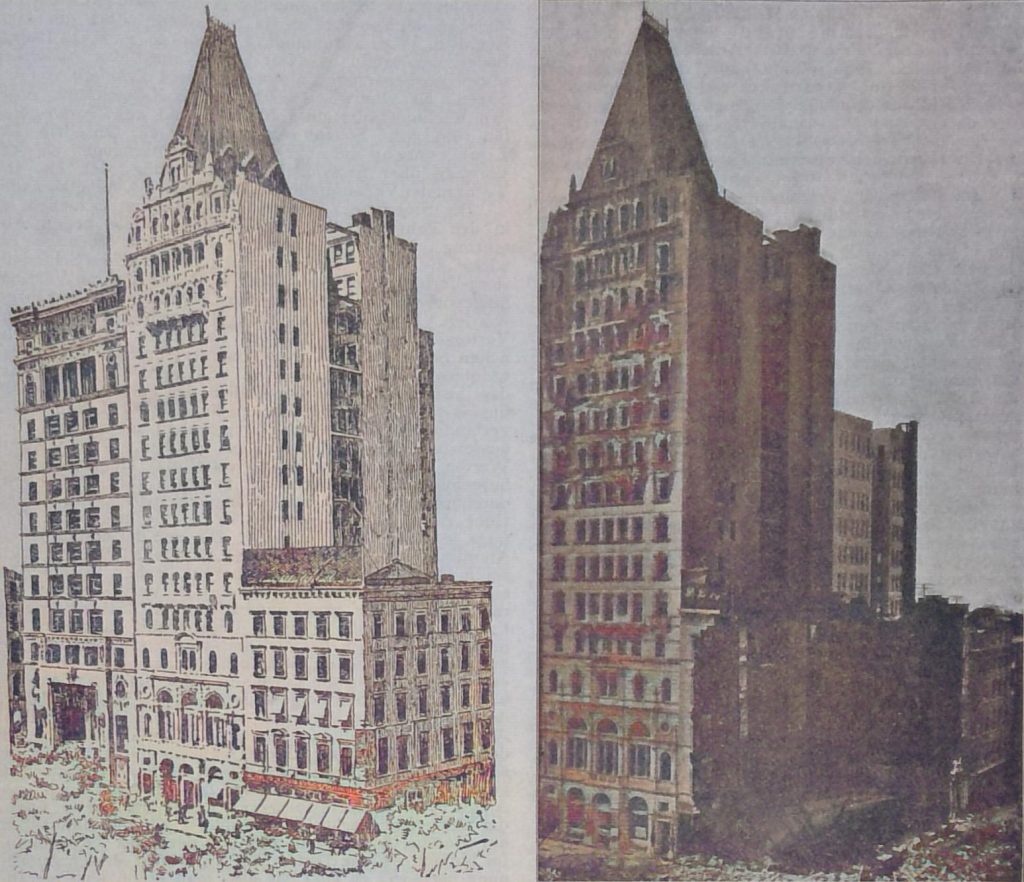 Grossfeuer in New York (am Broadway und Warrenstreet) am 4. Dezember 1898