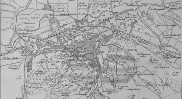 Lageplan der Stadt Eisenach und ihrer Umgebung