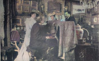 Massenet (am Klavier) und Direktor Gailhard üben Mademoiselle Chavita in ihre Rolle ein