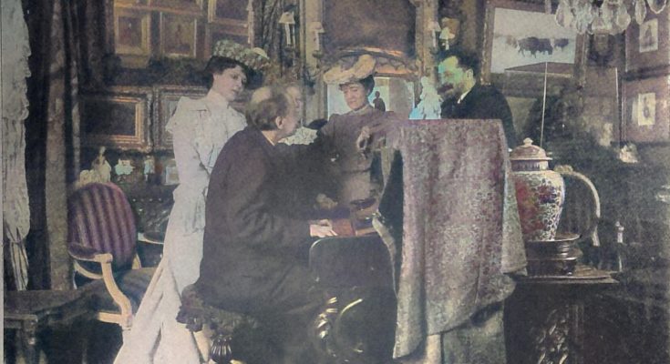 Massenet (am Klavier) und Direktor Gailhard üben Mademoiselle Chavita in ihre Rolle ein