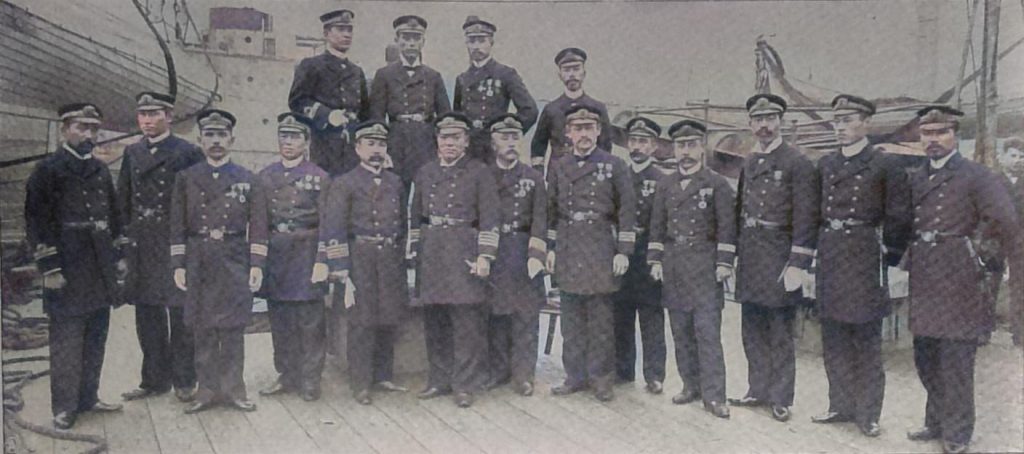 Offizierskorps einen japanischen Kriegsschiffes