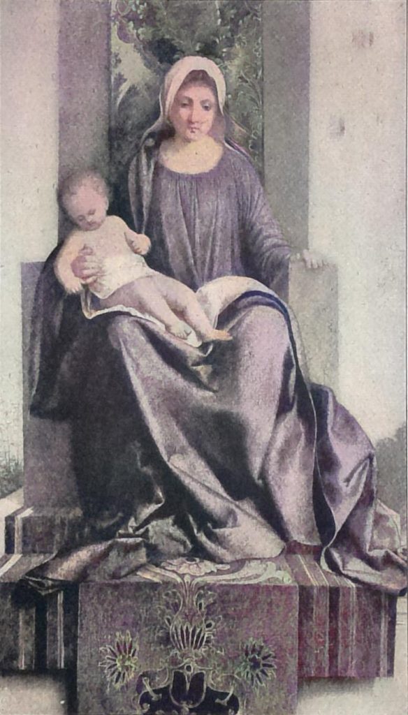 Thronende Madonna. Von Giorgione. Kirche in Castelfranco