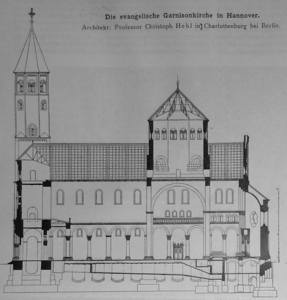Die evangelische Garnisonskirche in Hannover - Schnitt