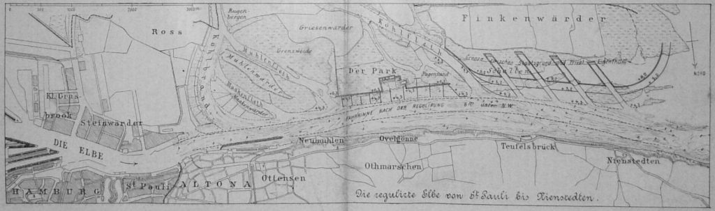 Die regulirte Elbe von St. Pauli bis Nienstedten