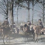 Französische Parforcejagden - Rendezvous der Jagdgesellschaft mit der Herzogin von La Rochefoucauld