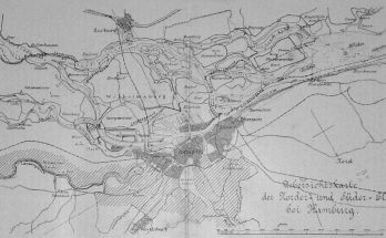 Uebersichtskarte der Norder- und Süder-Elbe bei Hamburg