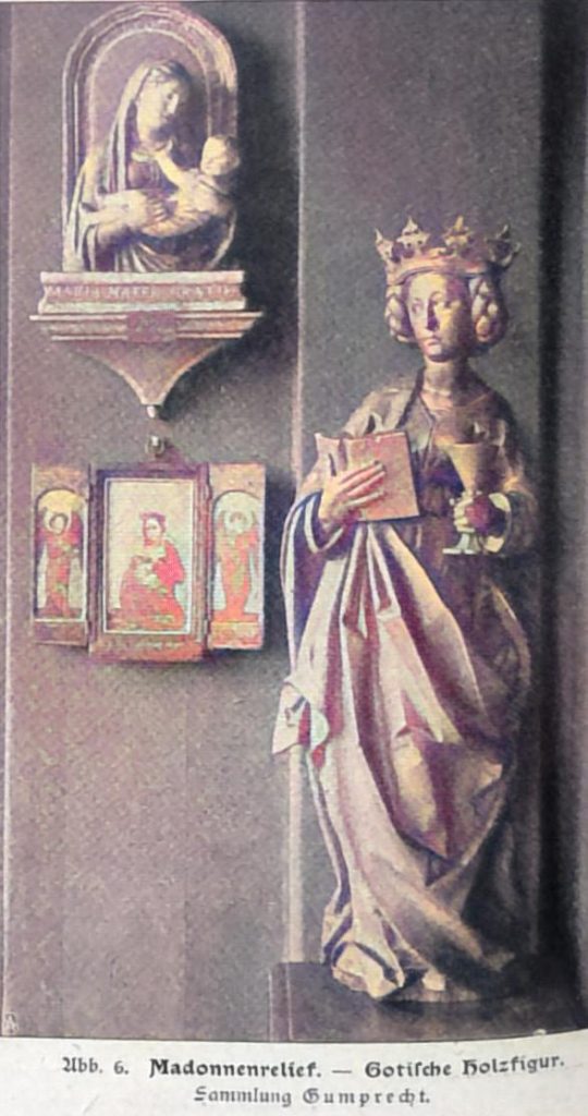 Abb. 6 Madonnenrelief - Gothische Holzfigur. Sammlung Gumprecht