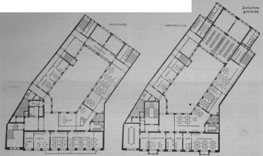 Berliner Neubauten 94 - Das Geschäftshaus für die Berlinische Lebens-Versicherungs-Gesellschaft, Markgrafenstr. 11 u. 12