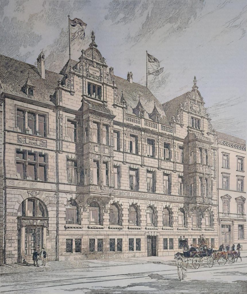 Das Geschäftshaus für die Berlinische Lebens-Versicherungs-Gesellschaft in Berlin. Architekten Solf u. Wichards in Berlin