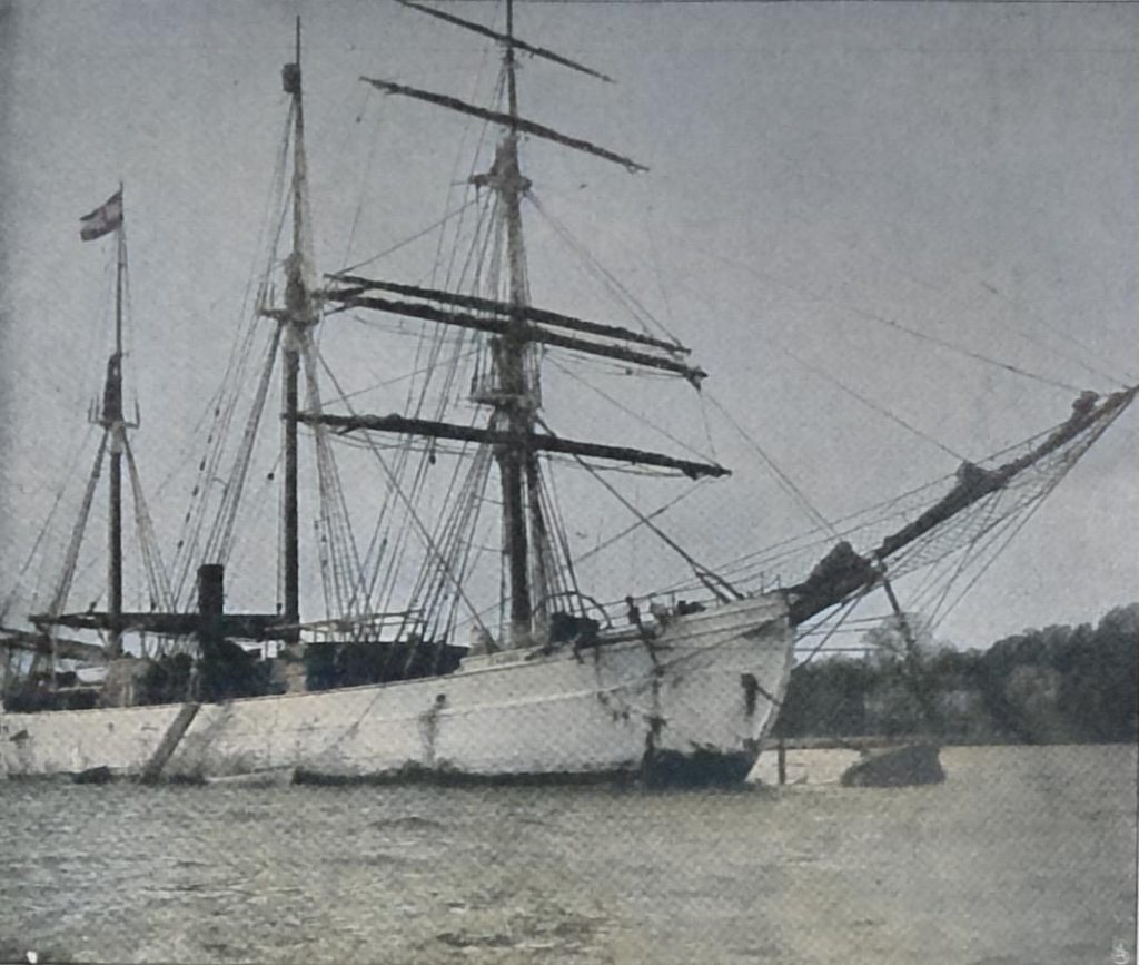 Gauß, das Schiff der Südpolarexpedition im Hafen von Kiel