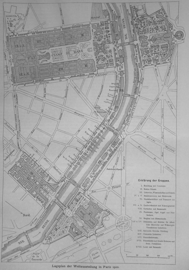 Lageplan der Weltausstellung von Paris 1900