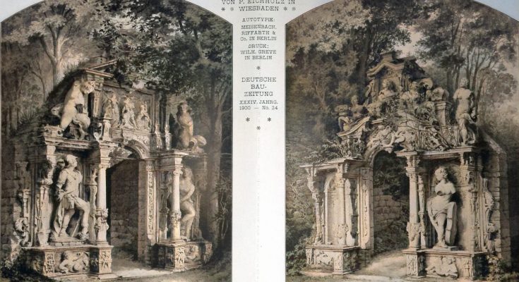 Portale aus dem Garten des Schlösschen Baum bei Bückeburg