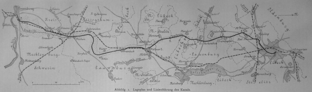 Abbildg. 1. Lageplan und Linienführung des Kanals