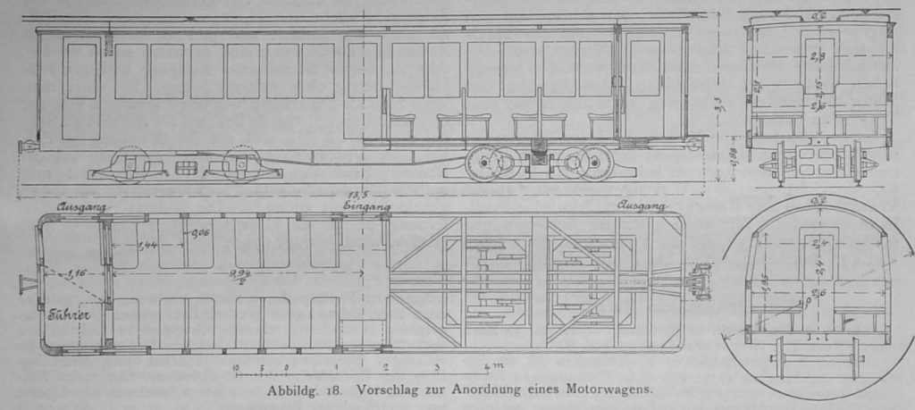 Abbildg. 18. Vorschlag zur Anordnung eines Motorwagens