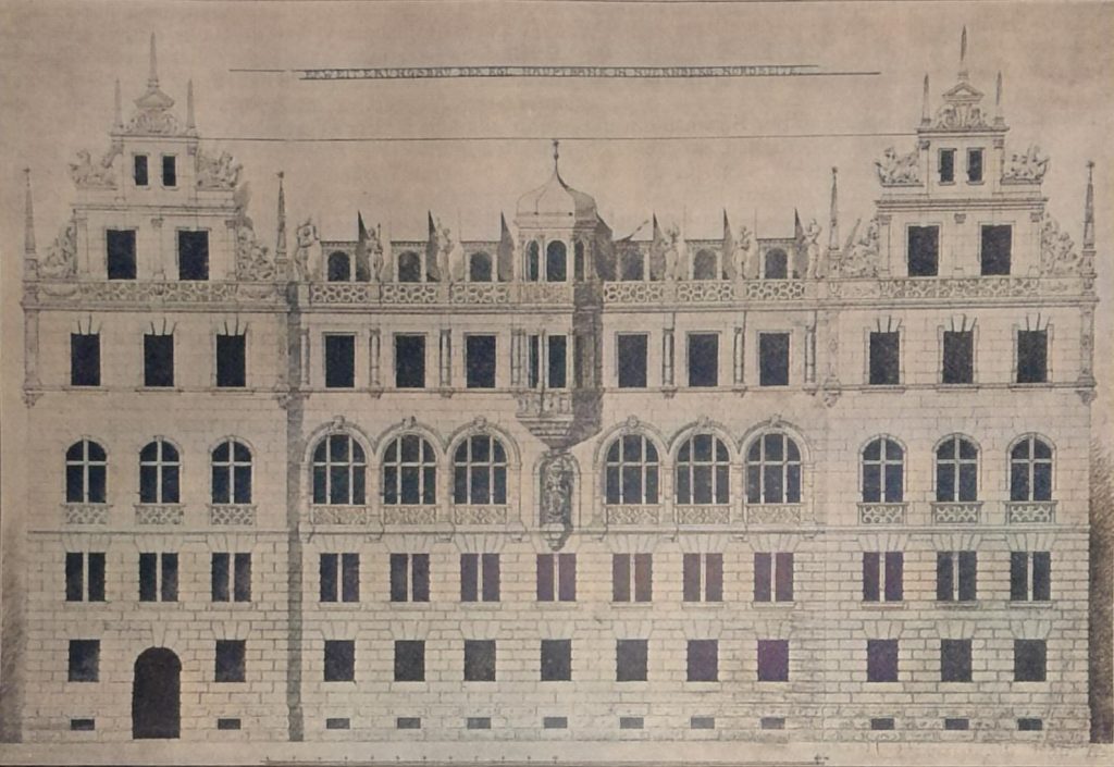 Der Erweiterungsbau der Königl. Hauptbank in Nürnberg. Nordseite