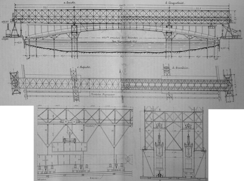 Abbildungen 9-12. Montagerüstung der Brücke Alexander`s III. in Paris