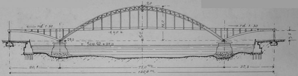 Abbildg. 2. Ansicht - Fussgängersteg zwischen Alma- und Jena-Brücke