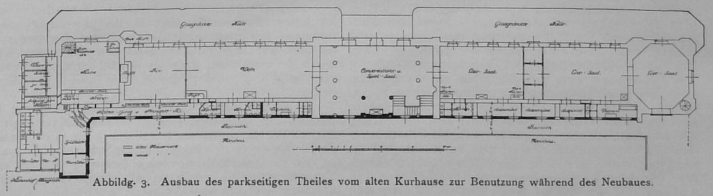 Abbildg. 3. Ausbau des parkseitigen Theiles vom alten Kurhaus zur Benutzung des Neubaues