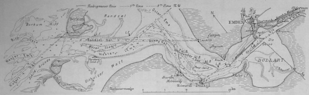 Abbildg. 3. Das Fahrwasser der Unterems bis Emden