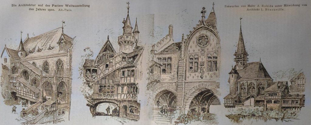 Alt-Paris. Entworfen von Maler A. Robida unter Mitwirkung von Architekt L. Béouville