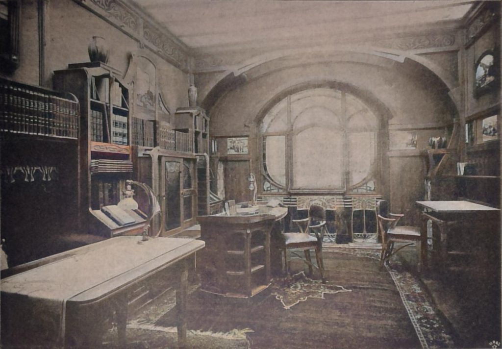 Arbeitszimmer für einen Ingenieur. Architekt Albert Gessner in Berlin. Ausführung der Tischlerarbeiten Jul. Jarotzki in Berlin