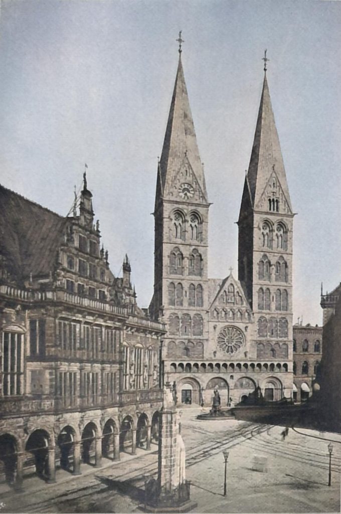 Der Dom zu Bremen. Westfront. Architekten der Wiederherstellung Max Salzmann (verst.) und E. Ehrhardt
