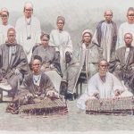 Der afrikanische König Dinah-Salifu mit Gemahlin und Gefolge