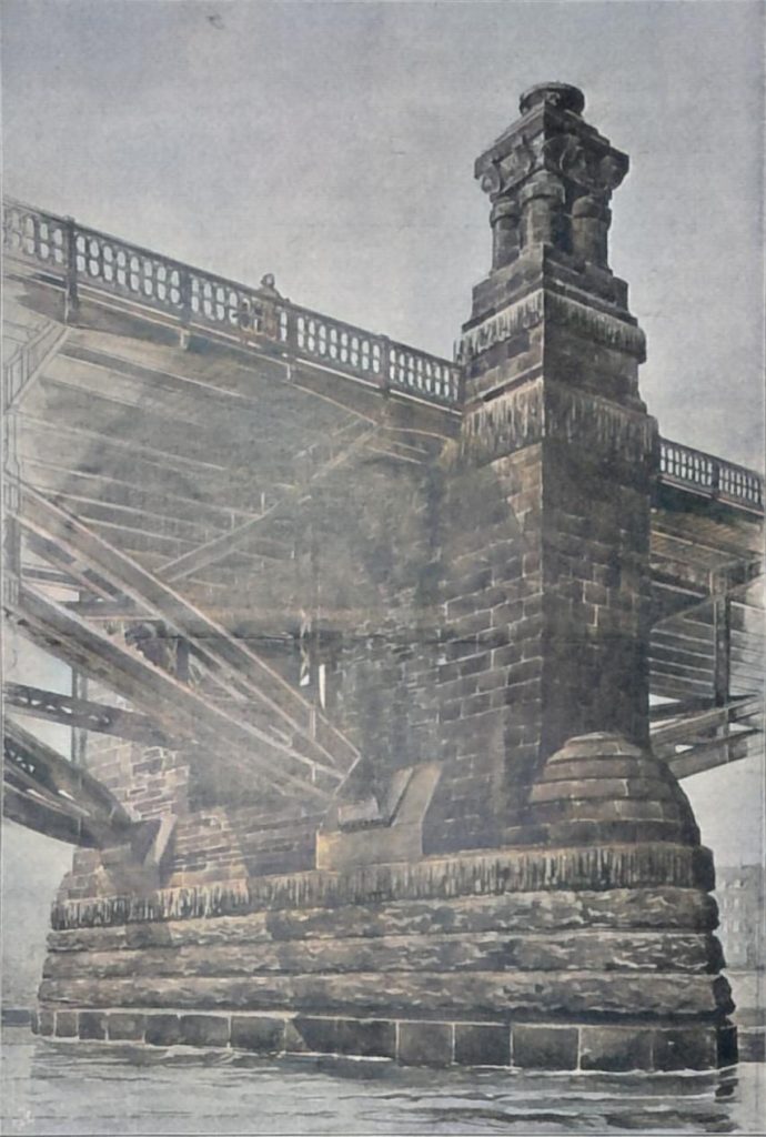 Entwurf Sichel. I. Preis. Ingenieure Maschinen-Fabrik Nürnberg, Grün & Bilfinger, Mannheim. Architekt Geh. Ob.-Brth. Prof. K. Hofmann, Darmstadt