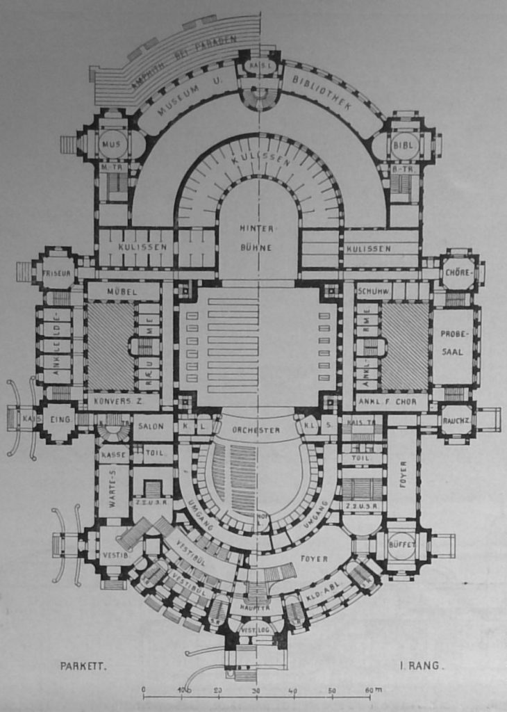 Grundriss des für St. Petersburg geplanten kais. Theaters