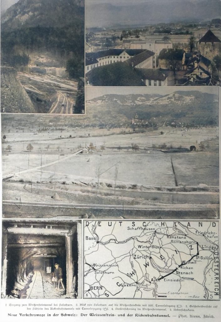 Neue Verkehrswege in der Schweiz. Der Weissenstein- und der Rickenbahntunnel
