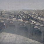 Abbildg. 2. Anschluss-Dreieck der Hochbahn auf dem eisenbahnfiskal. Gelände und Ueberschreitung des Potsdamer Aussenbahnhofes