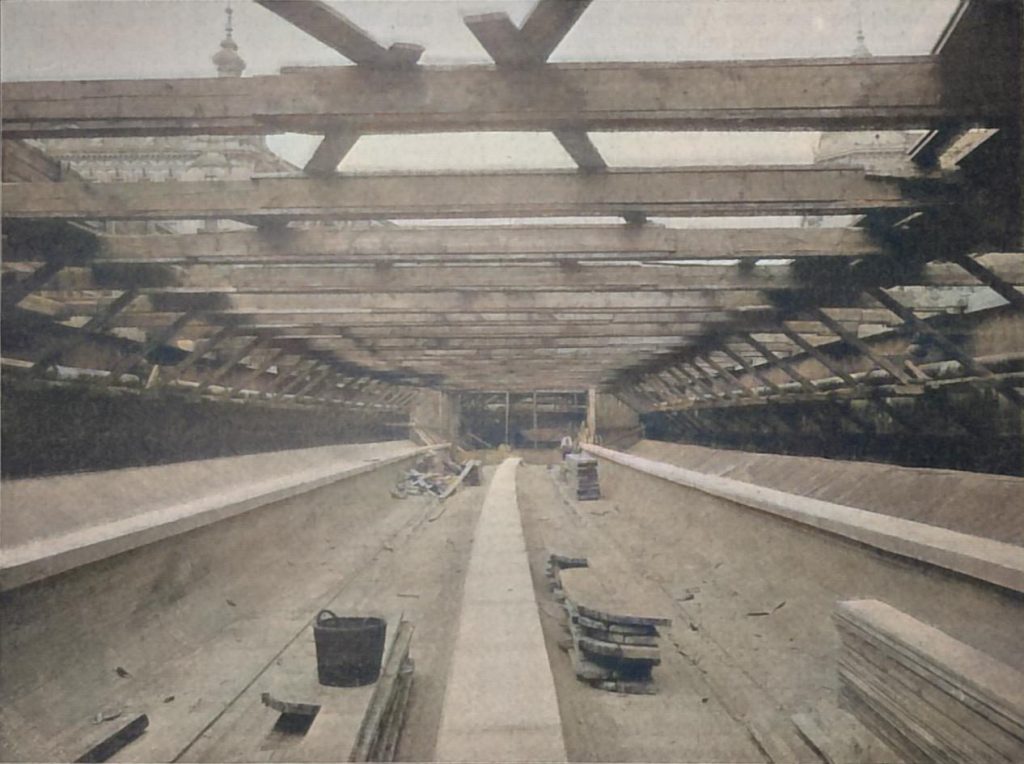 Abbildg. 20. Tunnel in der Ausführung nach Ferigsstellung bis Gr. W. Höhe (Westl. Strecke)