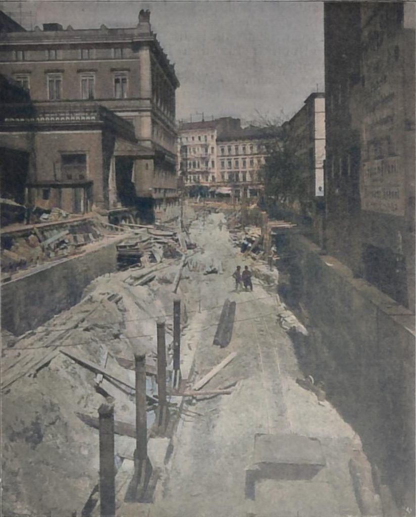 Abbildg. 23. Einblick in den Tunnel zwischen dem Potsdamer Bahnhof und den Hinterhäusern der Köthener Strasse während der Ausführung
