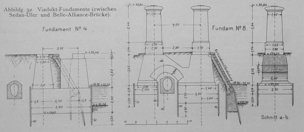 Abbildg. 32. Viadukt Fundamente (zwischen Sedan-Ufer und Belle-Alliance-Brücke)