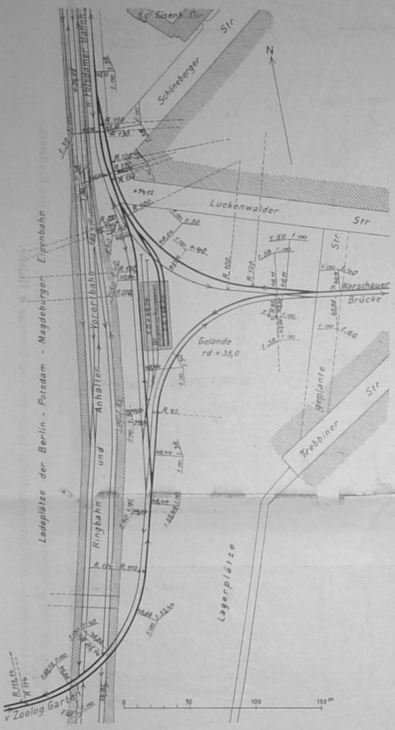 Abbildg. 34. Anschluss-Dreieck auf dem Gelände des alten Dresdner Güterbahnhofes