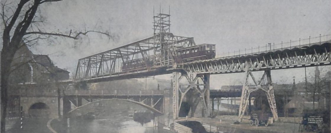 Abbildg. 40. Ueberbrückung der Anhalter Bahn und des Landwehr-Kanals