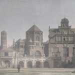 Ansicht vom Maximiliansplatz aus gegen die Synagoge und die Frauenkirche