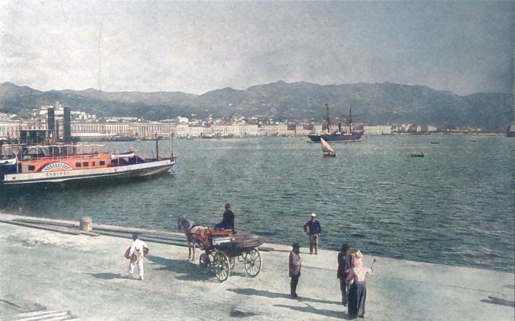 Blick auf den Hafen von Messina, wo Kailser Wilhelm die Osterfesttage verlebte